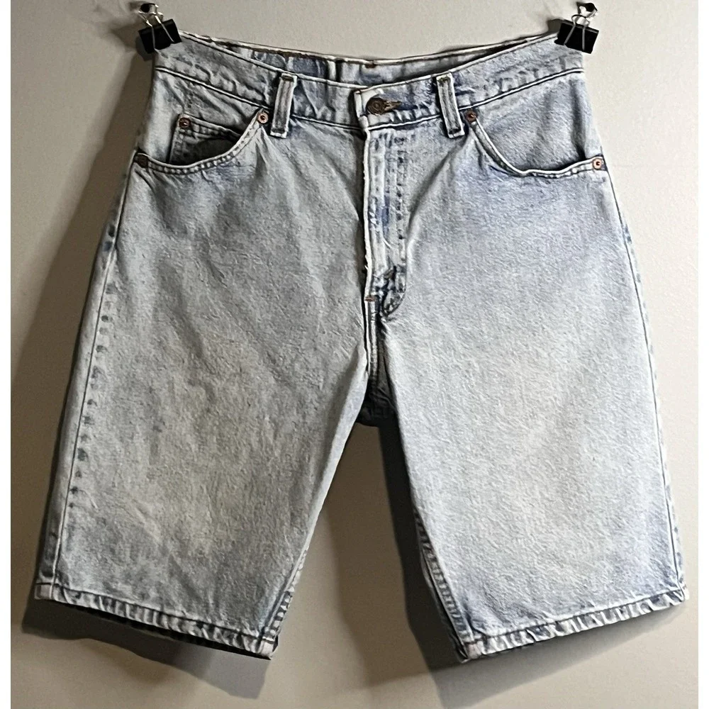 Vintage Levis 550 Relaxed Fit Orange Tab Jean Shorts 1993 Made in USA Size 30